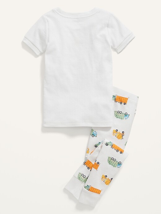 View large product image 2 of 2. Unisex Short-Sleeve Printed Pajama Set for Toddler & Baby