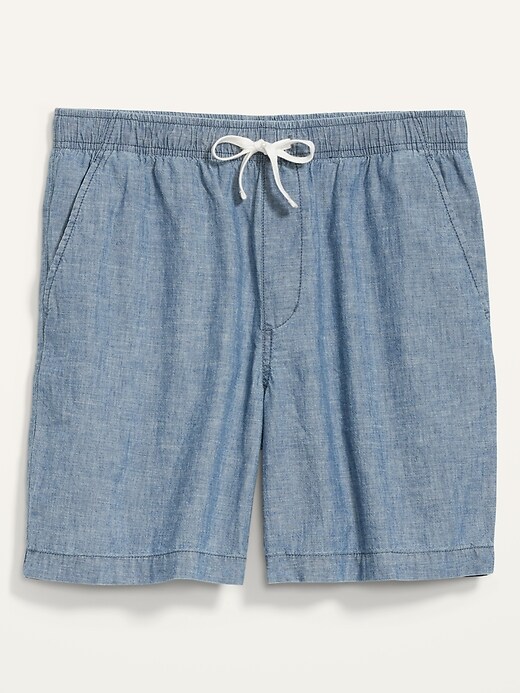 Image number 4 showing, Relaxed Cotton Chambray Jogger Shorts for Men -- 7-inch inseam