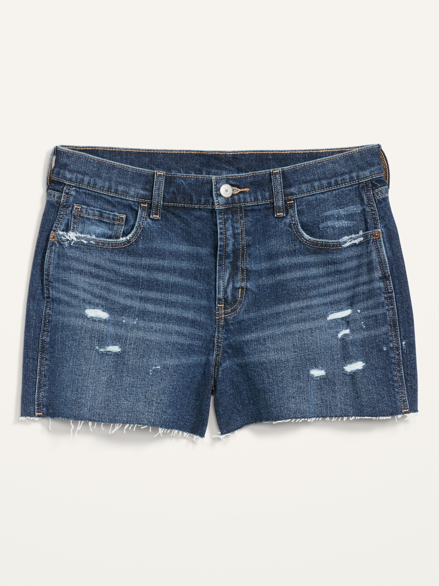 Boyfriend Ripped Cut-Off Jean Shorts 