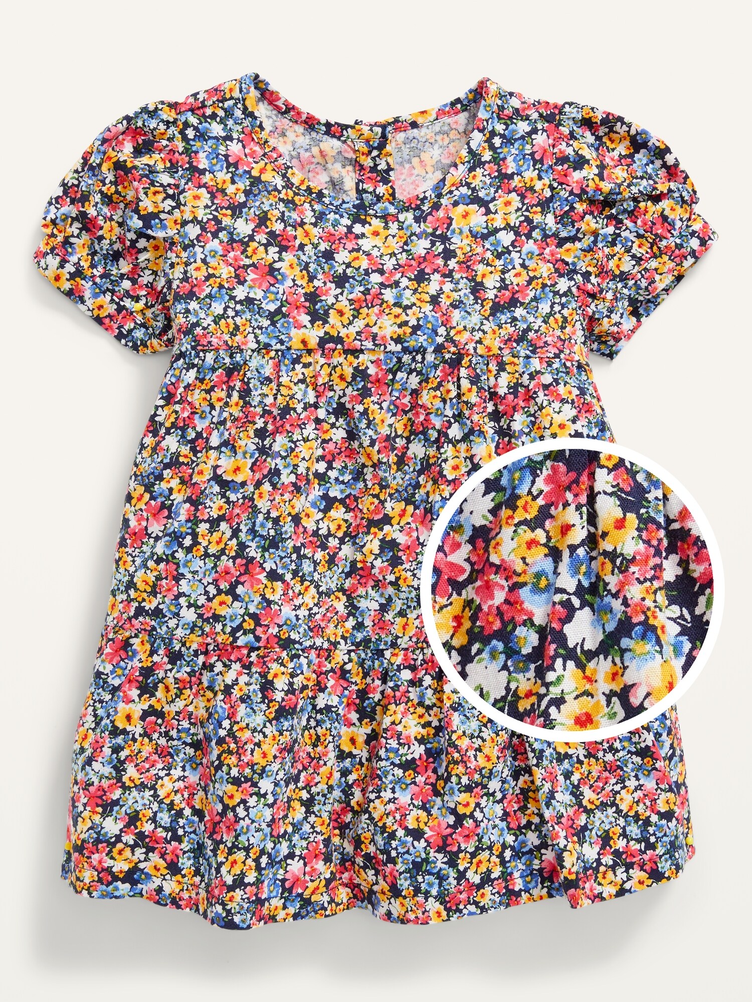 Tiered Floral-Print Swing Dress for ...