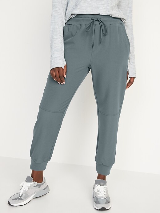 Image number 1 showing, High-Waisted StretchTech Water-Resistant Cropped Jogger Pants for Women