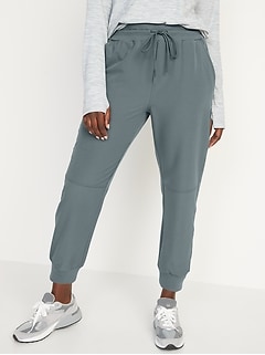 High-Waisted StretchTech Water-Resistant Cropped Jogger Pants for Women