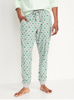 Printed Flannel Jogger Pajama Pants for Men