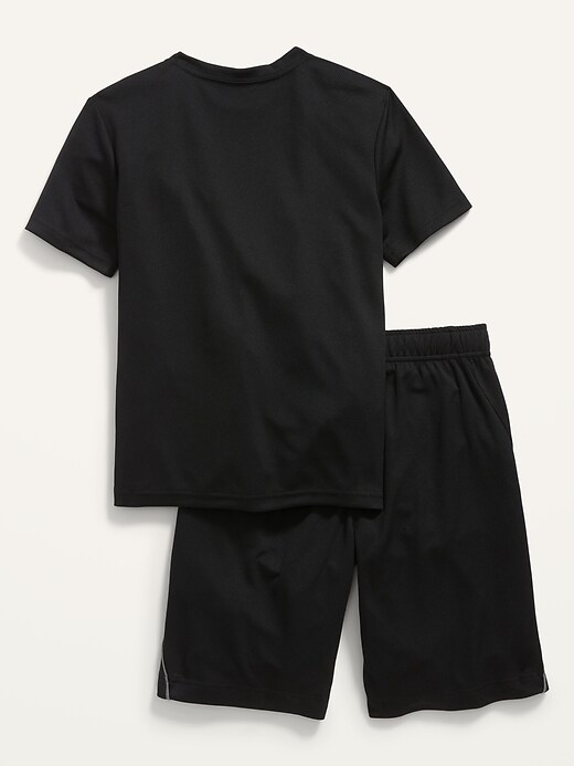 View large product image 2 of 2. Go-Dry Cool Mesh Graphic T-Shirt & Mesh Shorts Set for Boys