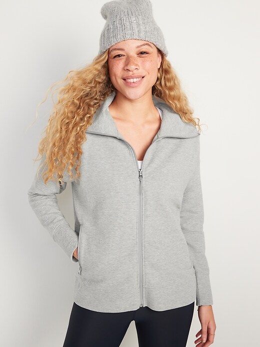 Image number 5 showing, Long-Sleeve Dynamic Fleece Ribbed Performance Jacket for Women