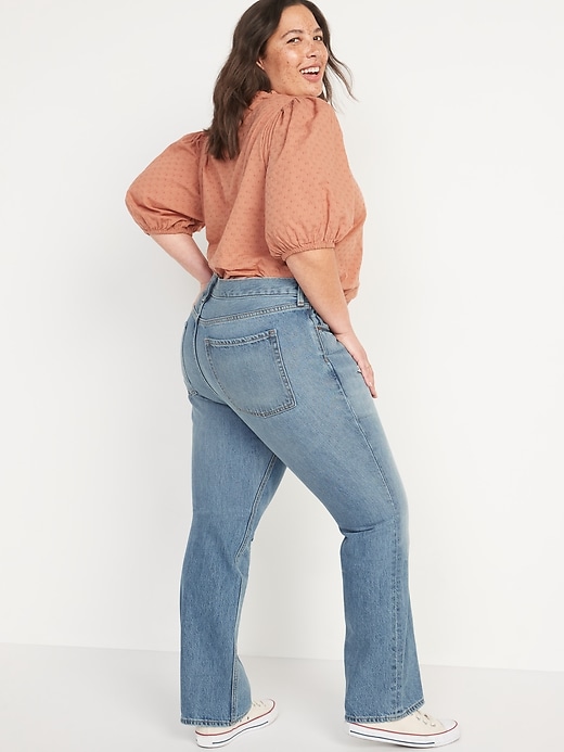 Image number 8 showing, Mid-Rise Slouchy Boot-Cut Ripped Non-Stretch Jeans for Women
