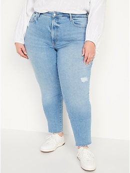 Curvy High-Waisted O.G. Straight Distressed Jeans for Women
