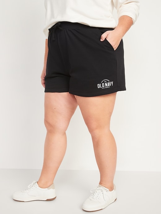 Image number 7 showing, Extra High-Waisted Vintage Logo-Graphic Sweat Shorts -- 3-inch inseam