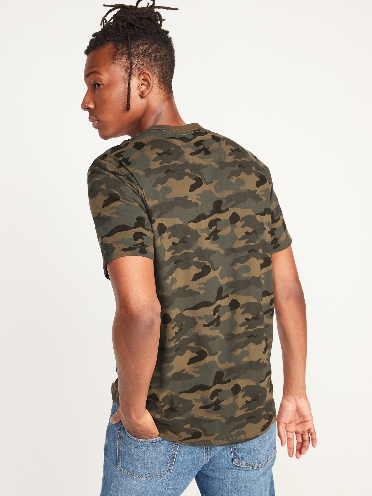 Soft-Washed Camo Curved-Hem T-Shirt for 