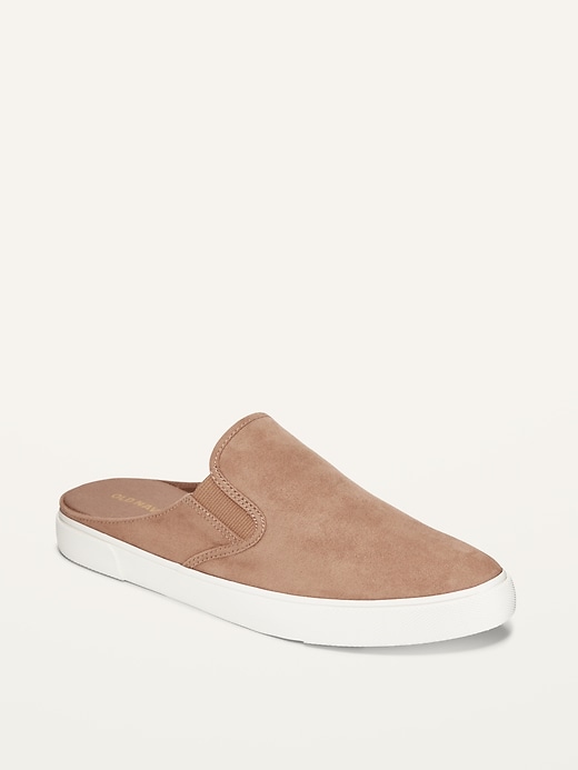 Image number 1 showing, Faux-Suede Mule Slip-On Sneakers