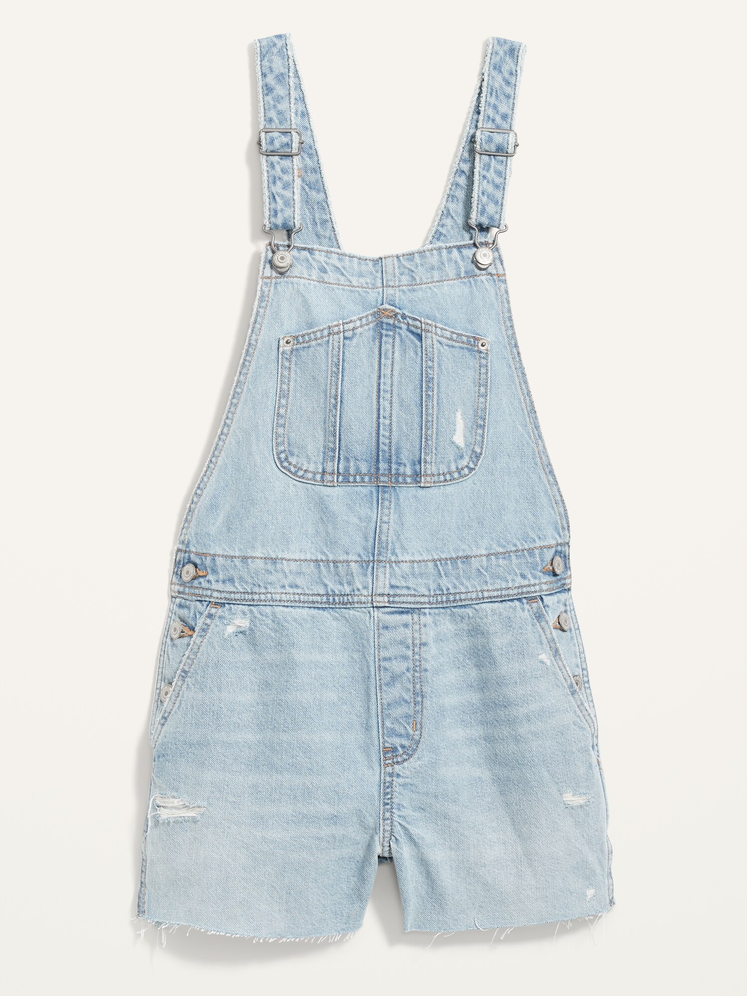 Slouchy Straight Workwear Non-Stretch Jean Overalls for Women