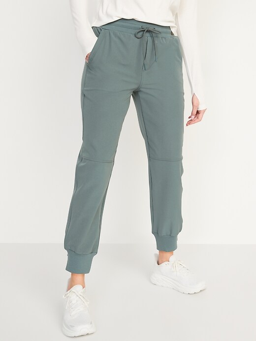 Image number 5 showing, High-Waisted StretchTech Water-Resistant Cropped Jogger Pants for Women
