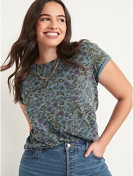 EveryWear Floral-Print Crew-Neck T-Shirt for Women
