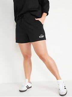 Extra High-Waisted Vintage Logo-Graphic Sweat Shorts -- 3-inch inseam