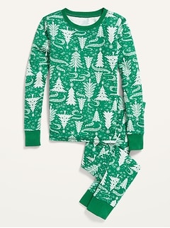 Holiday Matching Graphic Gender-Neutral Snug-Fit Pajama Set for Kids