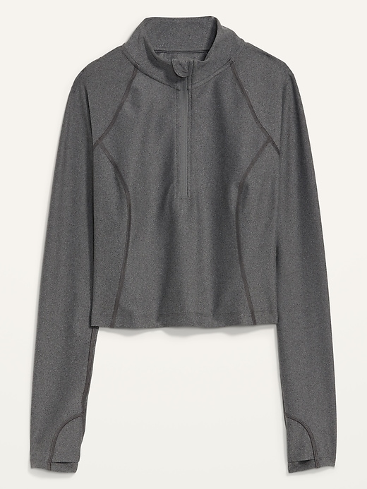 Image number 4 showing, PowerSoft Cropped Quarter-Zip Performance Top for Women