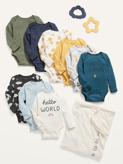 View large product image 1 of 3. Unisex 12-Piece Grow-With-Me Milestone Layette Gift Set for Baby