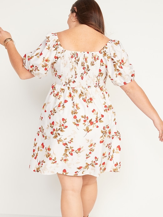 Image number 8 showing, Puff-Sleeve Fit & Flare Printed All-Day Mini Dress