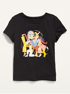 Gender-Neutral Matching Dance-Graphic Short-Sleeve T-Shirt for Kids