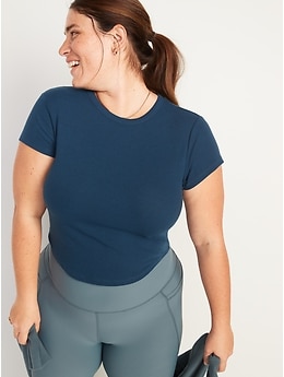 T-shirt UltraLite All-Day en tricot côtelé à manches courtes pour Femme