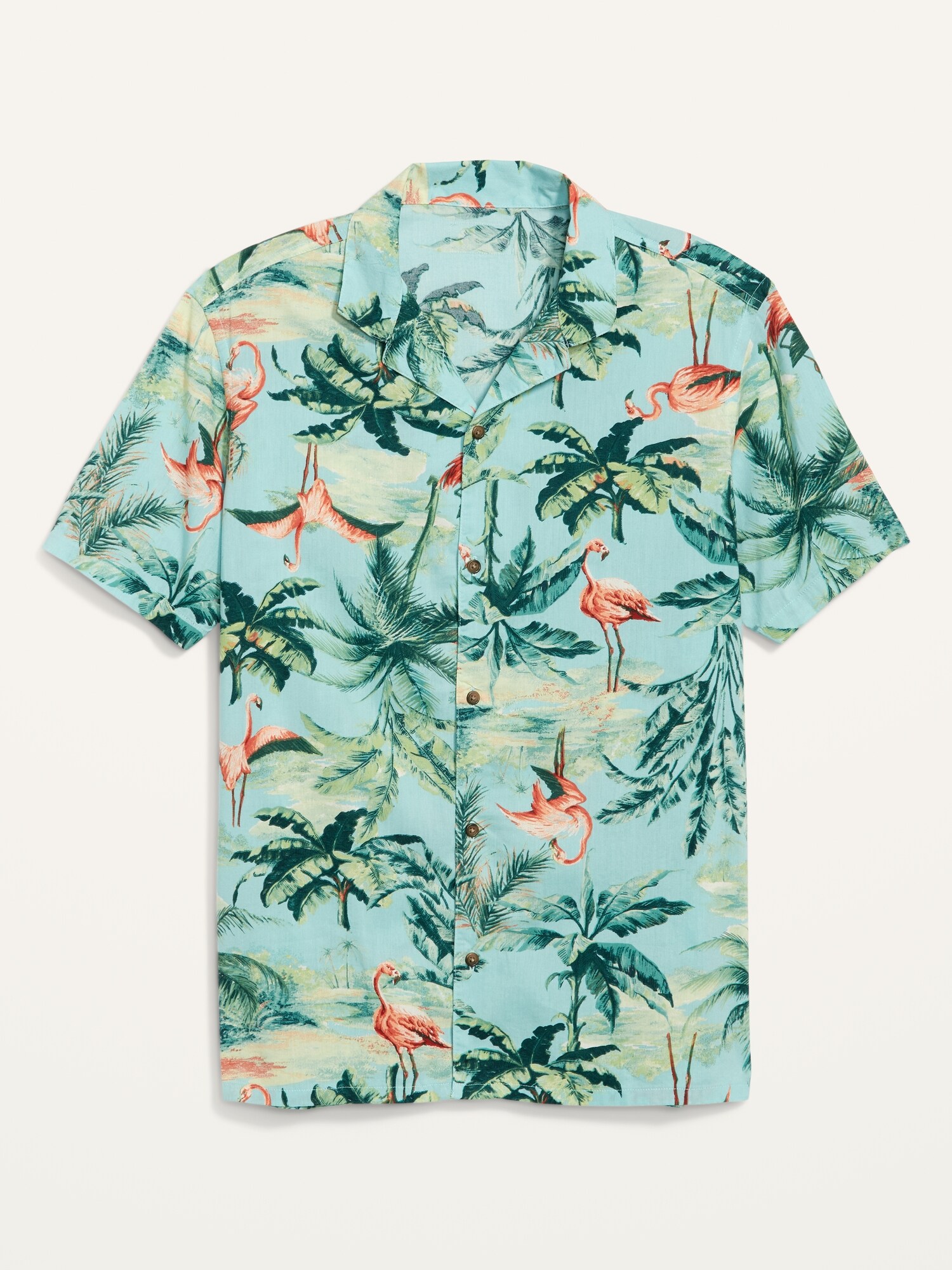 Printed Short-Sleeve Camp Shirt for Men 
