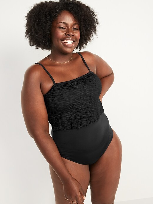 Image number 7 showing, Smocked Bandeau One-Piece Swimsuit