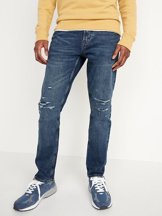 Old Navy Slim Built-In Flex Ripped Jeans for Men. 1