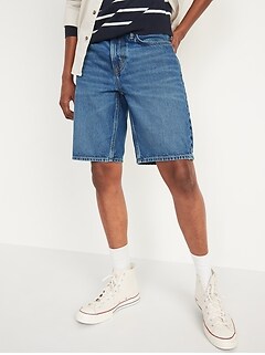 old navy mens blue jean shorts