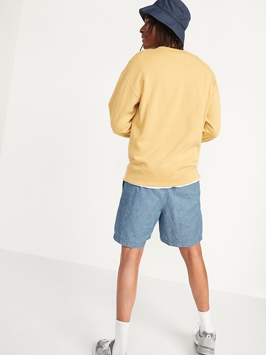Image number 2 showing, Relaxed Cotton Chambray Jogger Shorts for Men -- 7-inch inseam