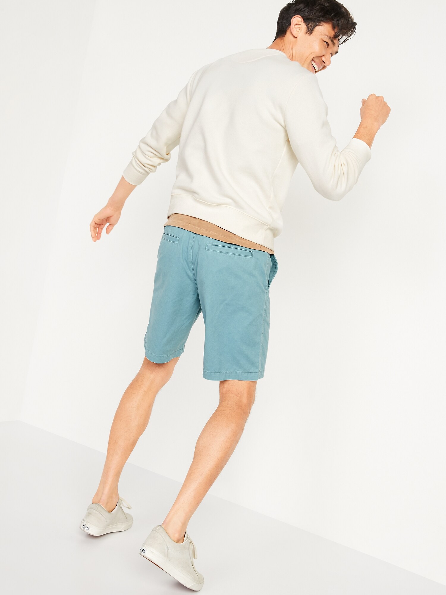 Khaki Non-Stretch Shorts for Men 