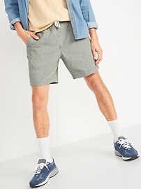 Relaxed Striped Linen-Blend Jogger 