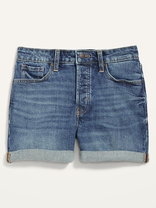 Image number 4 showing, High-Waisted Button-Fly OG Straight Jean Shorts for Women -- 3-inch inseam