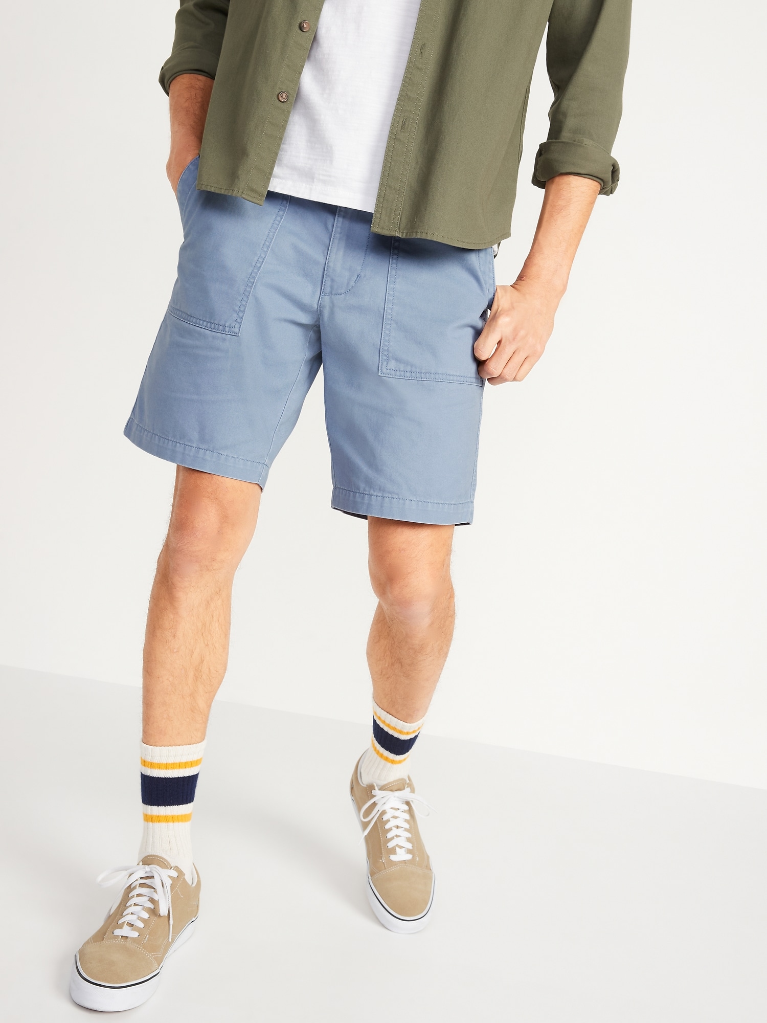 Straight Lived-In Khaki Shorts for Men -- 9-inch inseam | Old Navy