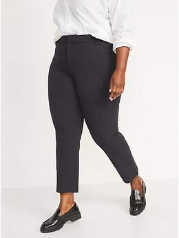 High-Waisted Pixie Straight-Leg Ankle Pants for Women