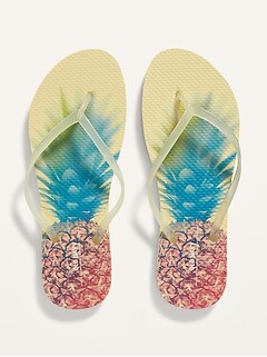 Patterned Sugarcane-Blend Flip-Flop Sandals for Women (Partially Plant-Based)