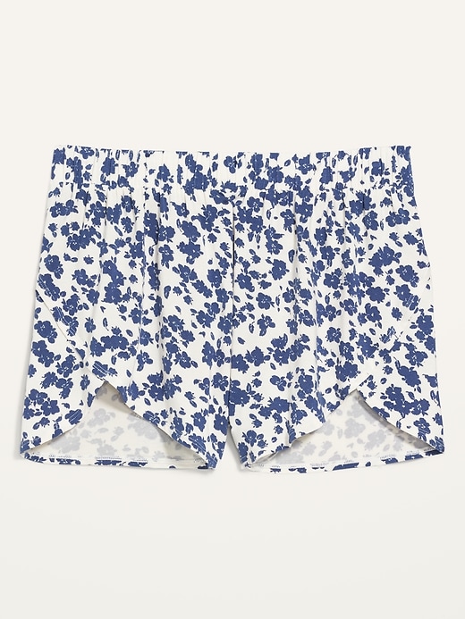 Image number 4 showing, High-Waisted Sunday Sleep Ultra-Soft Dolphin-Hem Pajama Shorts -- 3-inch inseam
