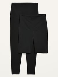 L'image numéro 1 présente Legging et cuissard de maternité PowerChill longueur 7/8 à taille rabattable (paquet de 2)