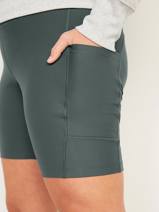 Image number 3 showing, High-Waisted PowerSoft Biker Shorts -- 8-inch inseam