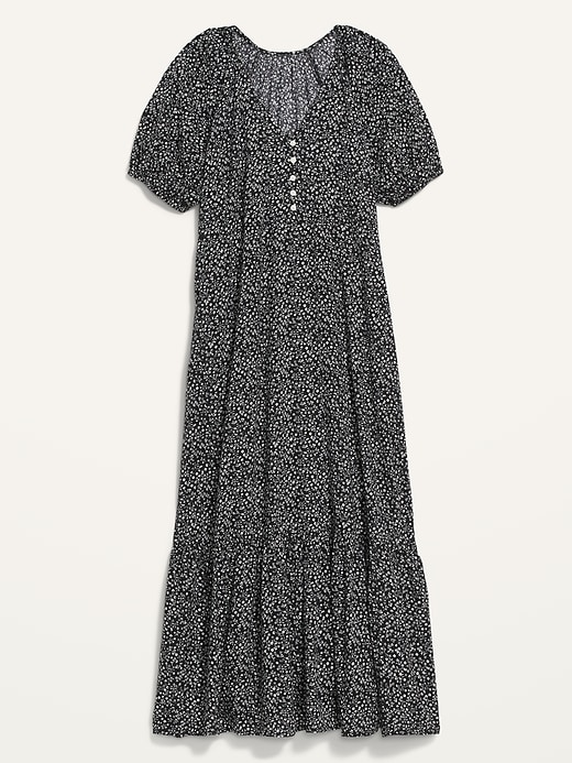 Image number 4 showing, Floral-Print Puff-Sleeve All-Day Maxi Swing Dress for Women