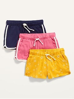 Printed Jersey Shorts 3-Pack for Girls