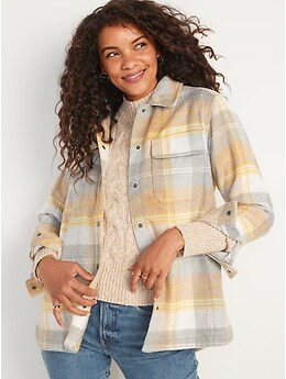 Transitional Plaid Utility Shacket for Women