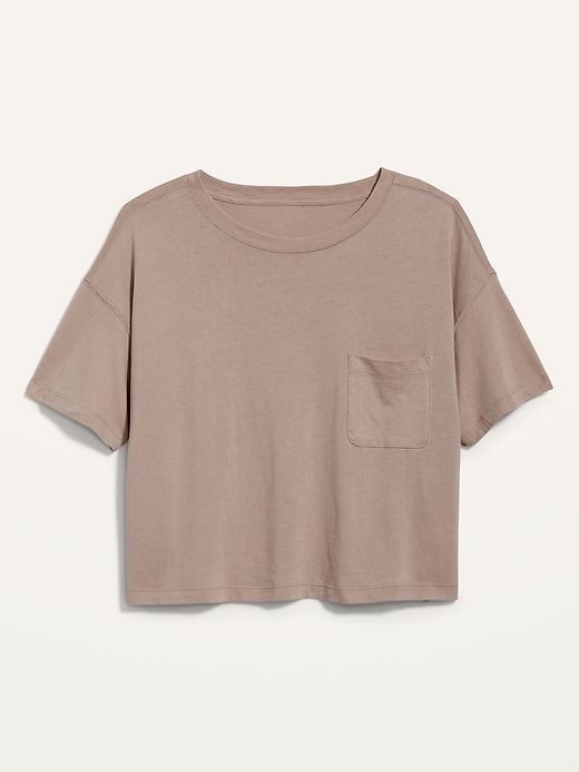 L'image numéro 4 présente T-shirt surdimensionné court à poche pour Femme