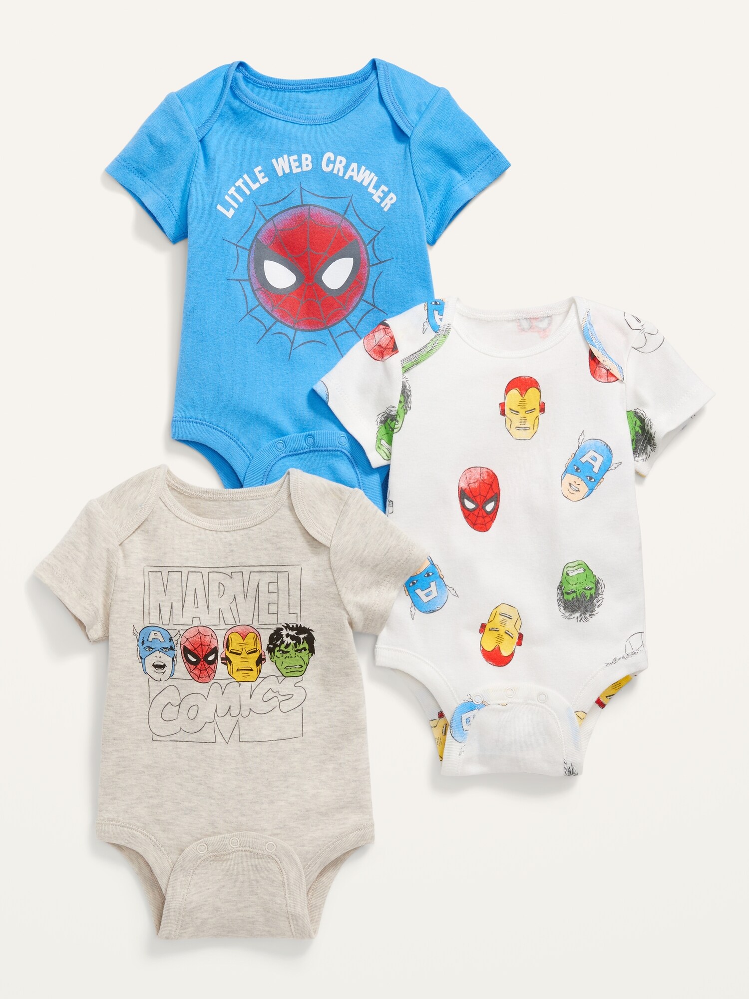 Baby Clothes 0-3 Months Marvel 5-Pack Avengers Baby Boy Onesies