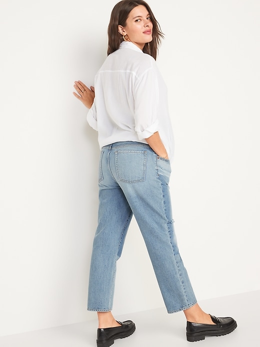 Maternity Full Panel Slouchy Straight Cropped Jeans | Old Navy
