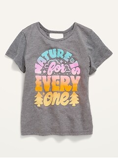 Graphic Keyhole-Cutout T-Shirt for Girls