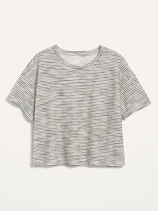 L'image numéro 4 présente T-shirt rayé surdimensionné à manches courtes pour Femme
