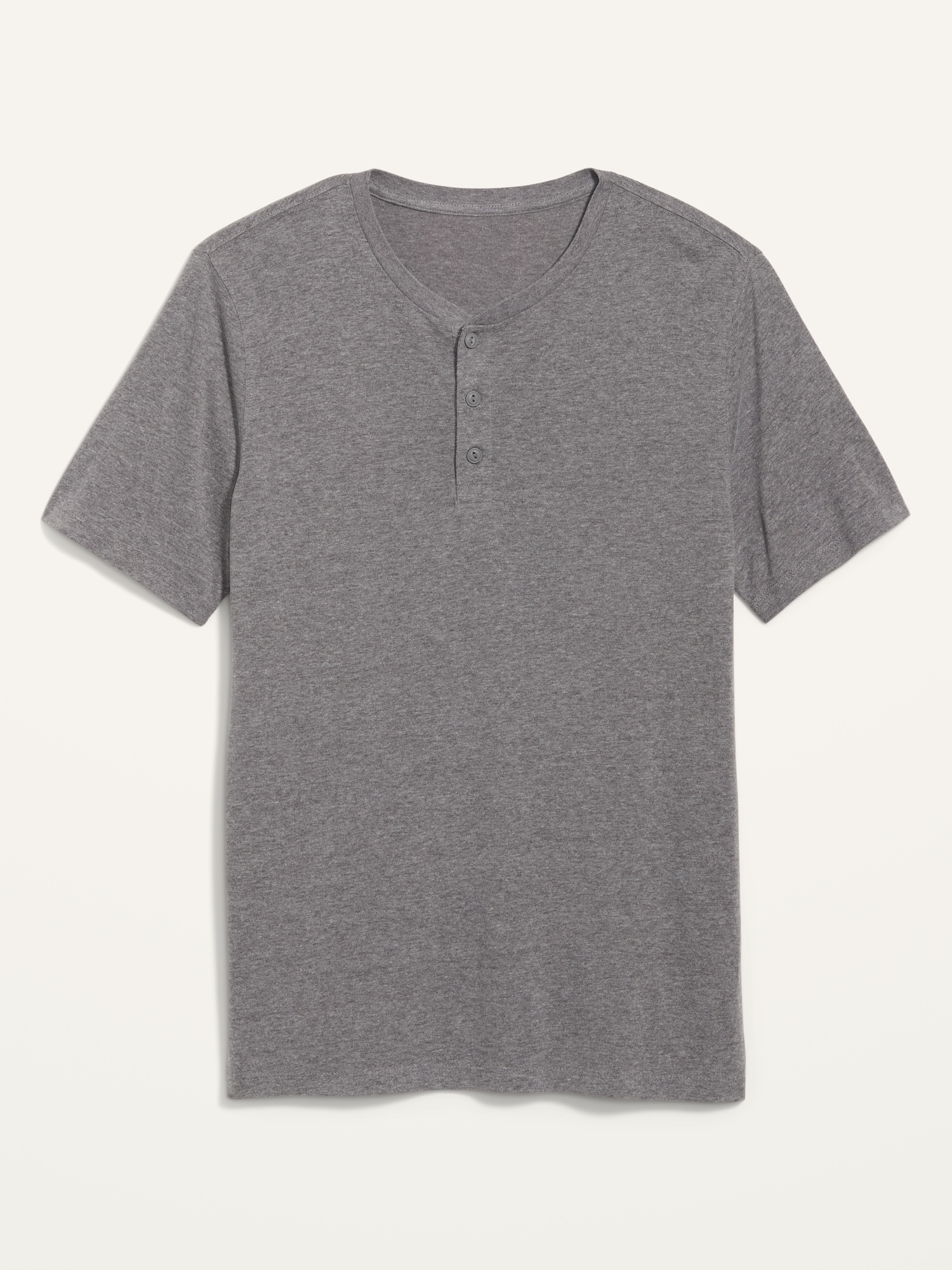 Old Navy Soft-Washed Short-Sleeve Henley T-Shirt for Men gray. 1