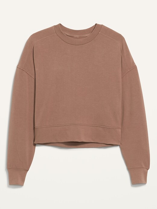 Image number 4 showing, Long-Sleeve Live-In Cropped French-Terry Sweatshirt for Women