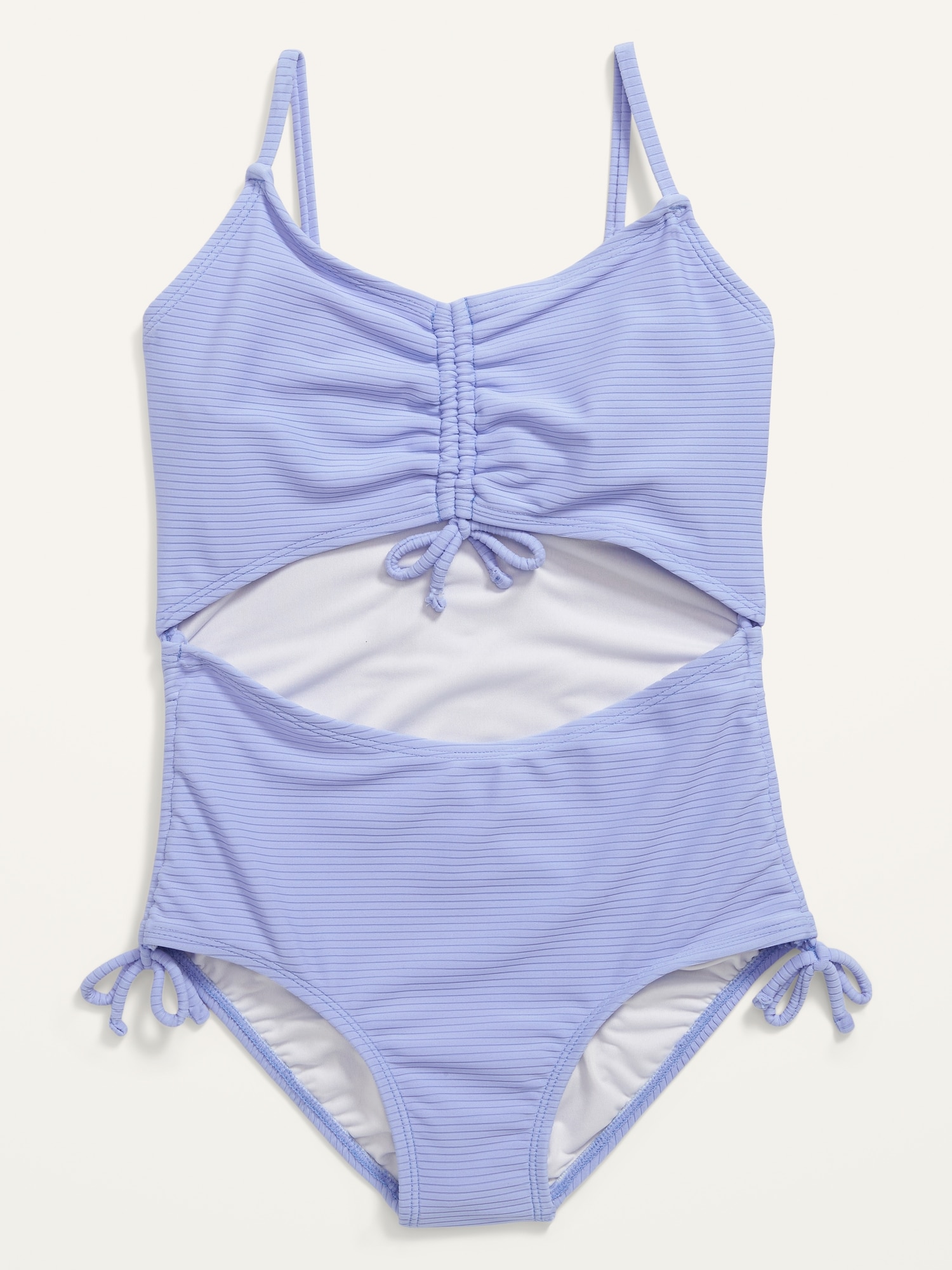 Cinch-Tie Center-Front Cutout One-Piece Swimsuit for Girls | Old Navy