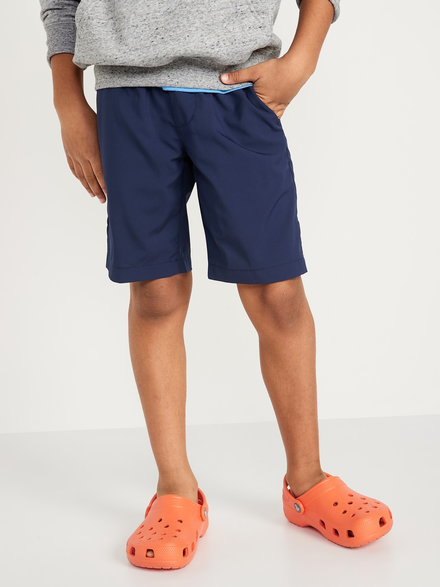 Old Navy StretchTech Jogger Shorts for Boys (At Knee) blue. 1